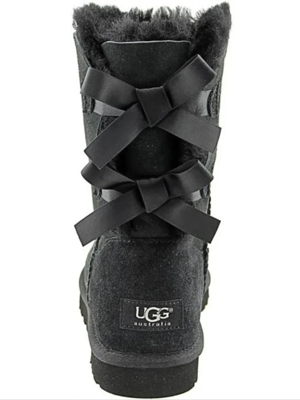 UGG Black Bailey Bow Short Boots in Black Women's Size Women's 5